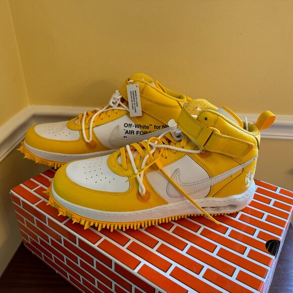 Nike Air Force 1 Mid Sp Leather Off White Maize Men's Size 14 (new in box) - Picture 3 of 6